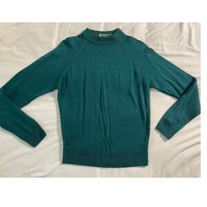 Vtg. Castle Green Wool Knit Mock Neck Sweater EU Size 36
